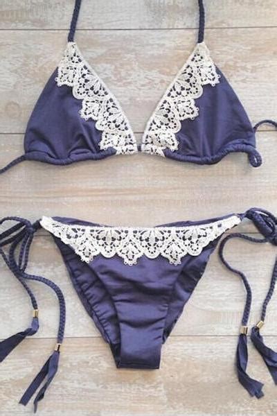 Print Swimsuit Lace Magic Flowers Bikini Set Swimwear On Luulla