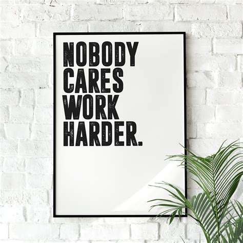 Jocko Willink Nobody Cares Work Harder Motivational Poster Etsy Uk