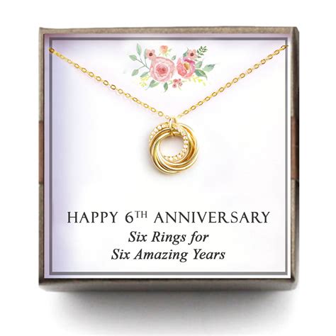 6th Anniversary Gift Anniversary Gift for Wife Gf, Meaningful Jewelry ...