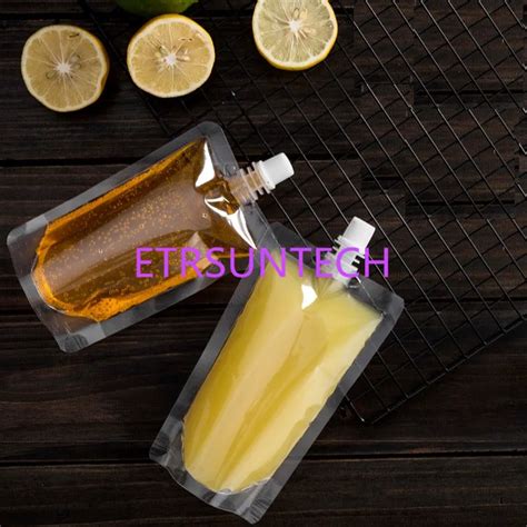 300 шт/партия стоячий пластиковый упаковочный пакет для напитков носик ...