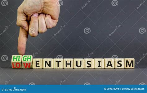 High Or Low Enthusiasm Symbol Concept Words High Enthusiasm And Low