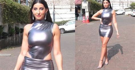 Nora Fatehi Raises Fans Heartbeat With Her Hot Bold Look Raised Temperature In Silver Dress