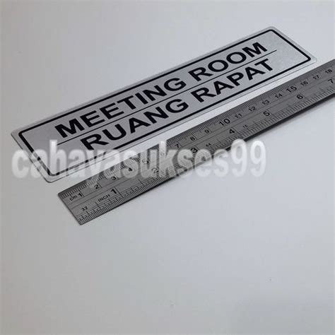 Sticker Plat Anodizing Aluminium Printing Sign Tanda Meeting Room Ruang