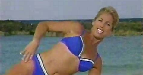 Denise Austin Fan Denise Austin Skimpy Blue Bikini