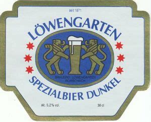 Drink Label L Wengarten Spezialbier Dunkel Brauerei L Wengarten