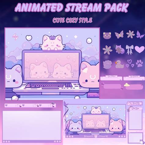 Twitch Overlay Lofi Purple Vtuber Background For Twitch Stream Overlay