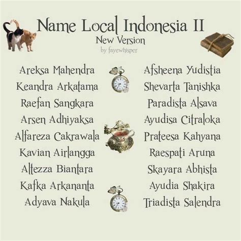 pin oleh flower  nama nama perempuanlaki contoh kartu nama