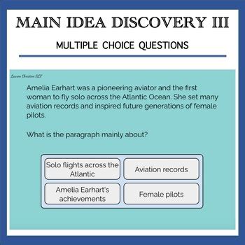 Main Idea Discovery III By Lauren Christine SLP TPT