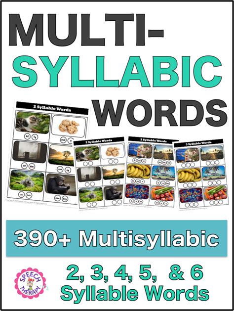 430 Free Multisyllabic Words List Activity Bundle Speech Therapy Store