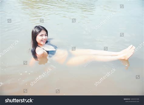 Sexy Woman Bikini River Waterfall Stock Photo Shutterstock