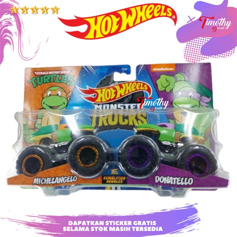 Hot Wheels Monster Trucks Doubles Turtles Michelangelo Vs Donatello