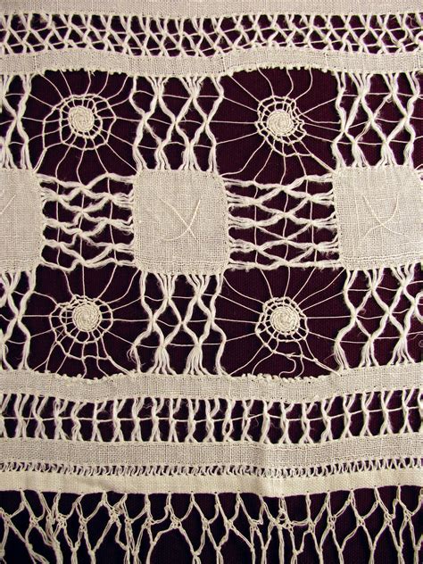 drawn thread white crochet work  cloth