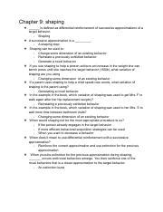 Psych Exam Ch Quizes Pdf Chapter Shaping Is Defined