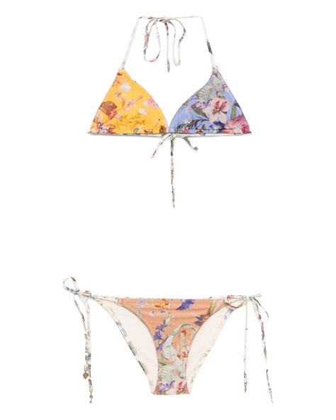 Zimmermann Patience Triangle Bikini In White Lyst