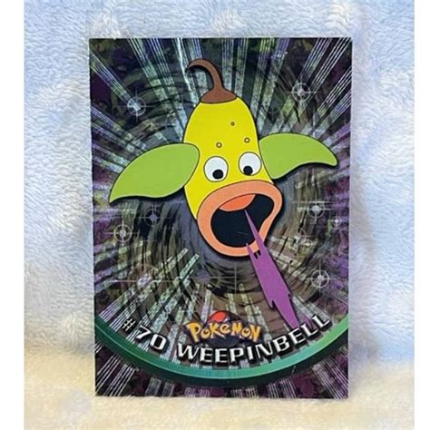 Vintage Pokemon Tv Animation Series Card Weepinbell Holo Black