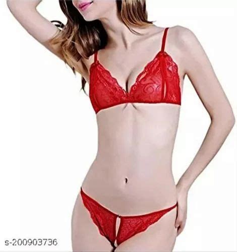Lace Beach Wear Red Satin Bikini Set At Rs Set In New Delhi Id