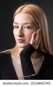 Portrait Blonde Woman Freckles Sexy Top Stock Photo Shutterstock