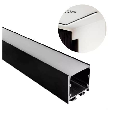 Perfil De Led Sobrepor Branco Preto Mm Alum Nio Metro P Fita Led