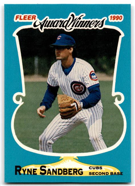 Ryne Sandberg Chicago Cubs Fleer Award Winners Baseball Card Ebay