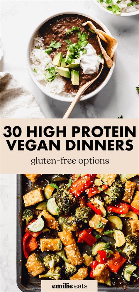 30 High Protein Vegan Dinners Plant Based Recipes Dinner High