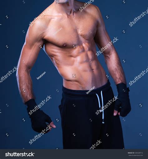Portrait Hand Wrapping Half Nude Boxer Stock Photo Edit Now 530328712