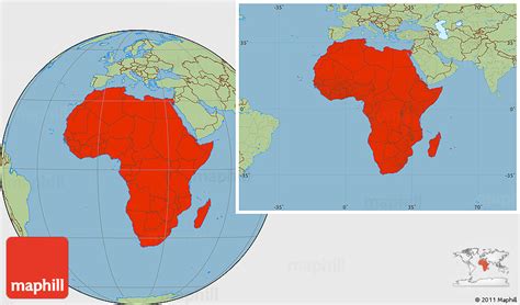 Savanna Style Location Map Of Africa