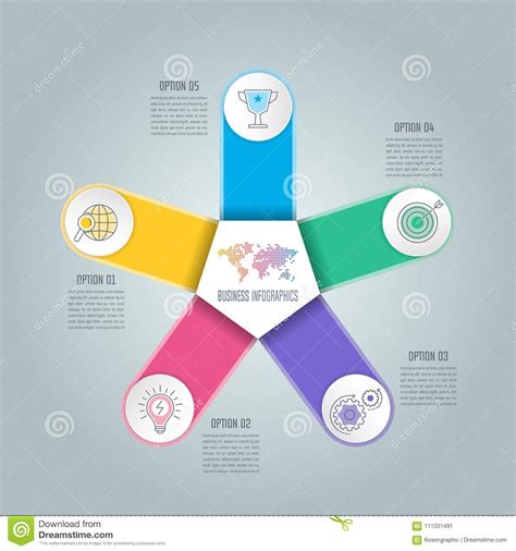 Infographic Design Business Concept With 5 Options Parts Or Pro Stock