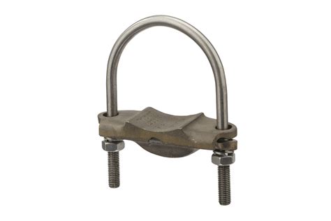 Heavy Duty Bronze U Bolt Clamp 3 Pipe 250 2 0 AWG For Burial NSI