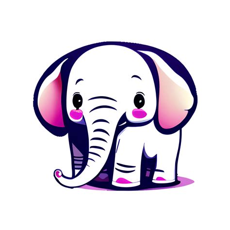 Cute White Elephant Graphic · Creative Fabrica