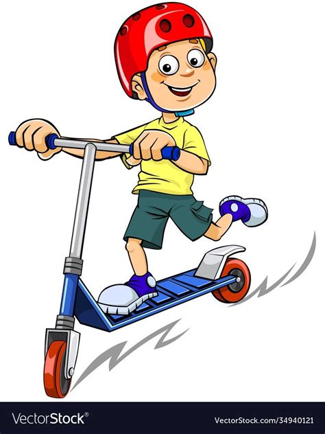 Ребенок на самокате рисунок - 52 фото