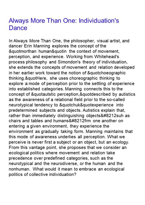 Download Book [PDF] Always More Than One: Individuation's Dance ...
