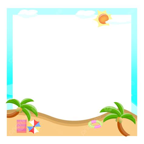 Beach Border White Transparent Beach Border Great Heat Summer