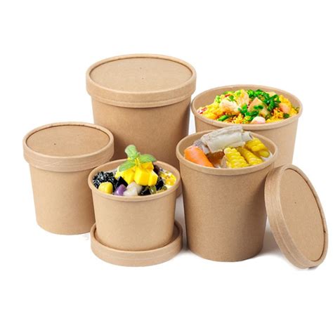 Wholesale Disposable Kraft Paper Soup Cups for Noodle Restaurant Custom ...