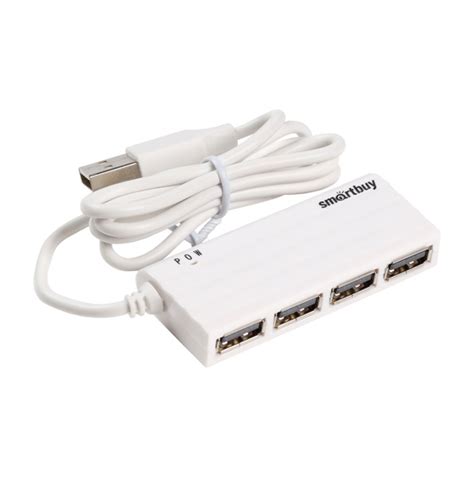 Картридер USB - Xaб SmartBuy SBHA-6810 -4 порта (белый) - купить с ...