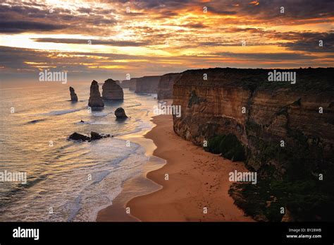 Twelve Apostles Sunset Stock Photo Alamy