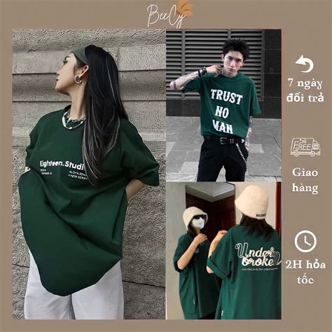 O Thun Xanh L Hot Trend O Ph Ng Unisex Form R Ng Ch T V I Cotton Th I Trang Nam N Shopee