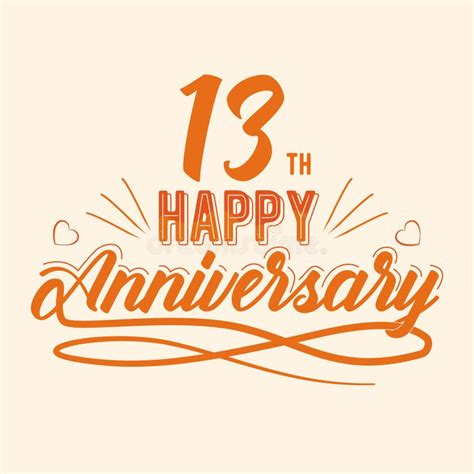 13th Happy Anniversary Thirteen Years Anniversary Celebrating Stock