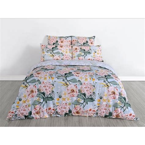 Koo Nottingham Cotton Linen Printed Quilt Cover Set Multicoloured