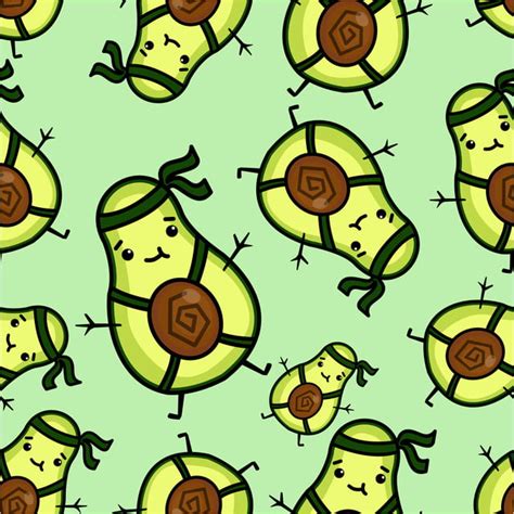 Avocado Seamless Vector Design Images Cute Avocado Seamless Pattern