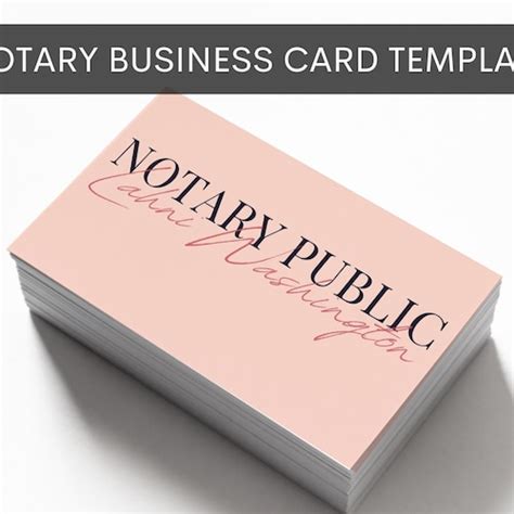 Notary Business Card Template Loan Signing Agent Business Etsy