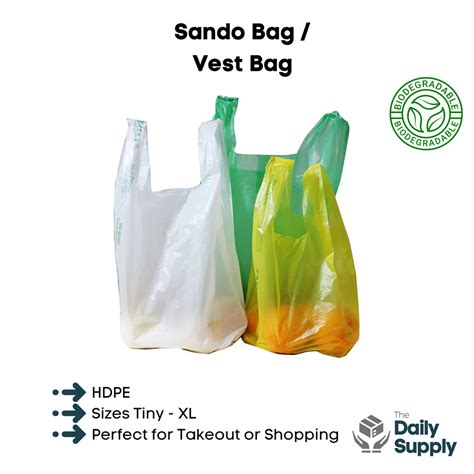 White Sando Bag Vest Bag Shopping Bag SuperBag Oxo Biodegradable HDPE