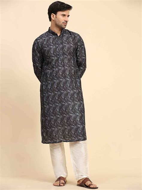 Buy Cult Indie Ethnic Motifs Printed Mandarin Collar Cotton Silk