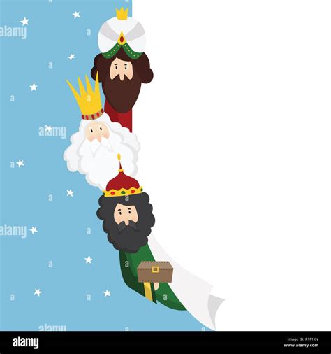 Los Tres Reyes Magos Reyes Bíblicos Gaspar Melchor Y Baltasar Navidad Ilustración Vectorial