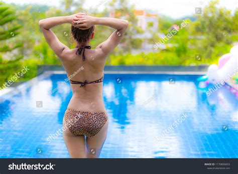 Woman Bikini Relaxing On Swimming Pool Stock Photo 1170806833 Shutterstock