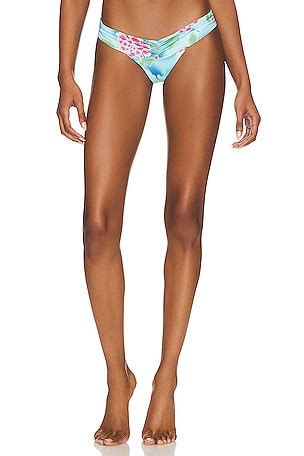 Frankies Bikinis Tia Terry Jacquard Bikini Bottom In Blue Isle Revolve