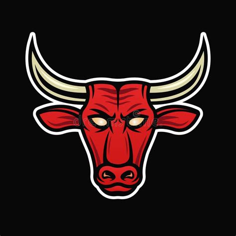 Logo Della Mascotte Del Toro Illustrazione A Colori Vettoriale