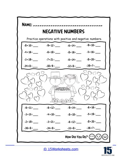 Negative Numbers Worksheets 15