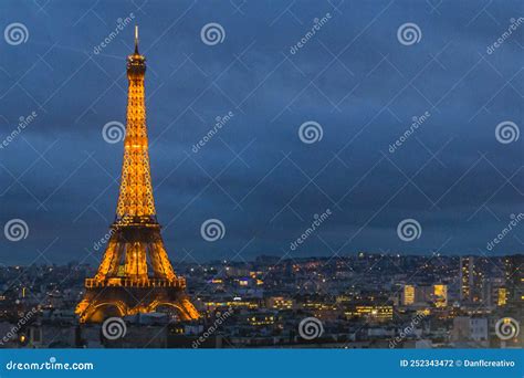 Eiffel Tower Night Scene Editorial Photography Image Of Light 252343472