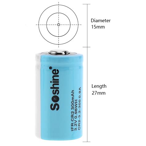 Soshine Ifr Cr Rechargeable Battery Cr V Mah Lifepo Xlaser Eu