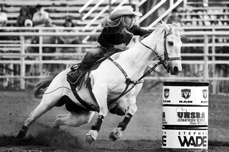 Rodeo Barrel Racing Photograph by Daniel Hagerman